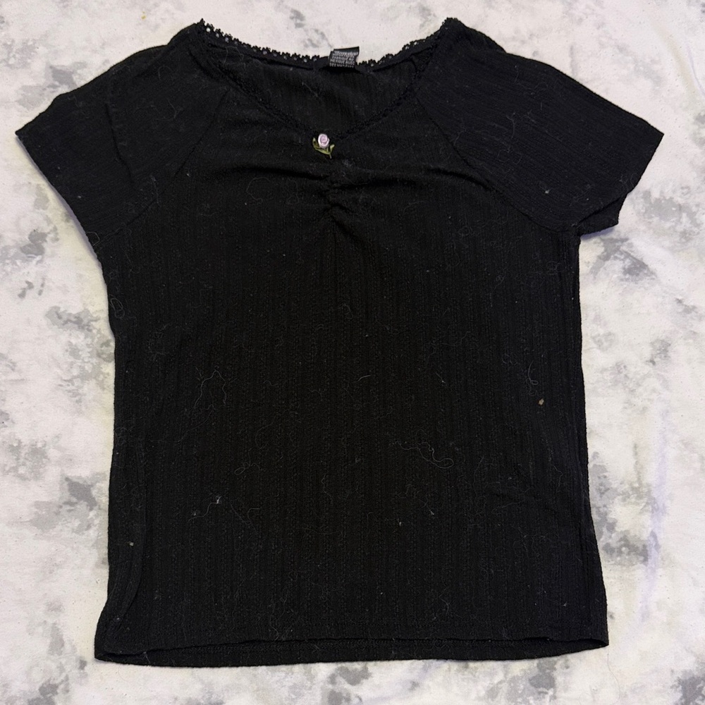 Forever 21 Kids' Black Textured Blouse